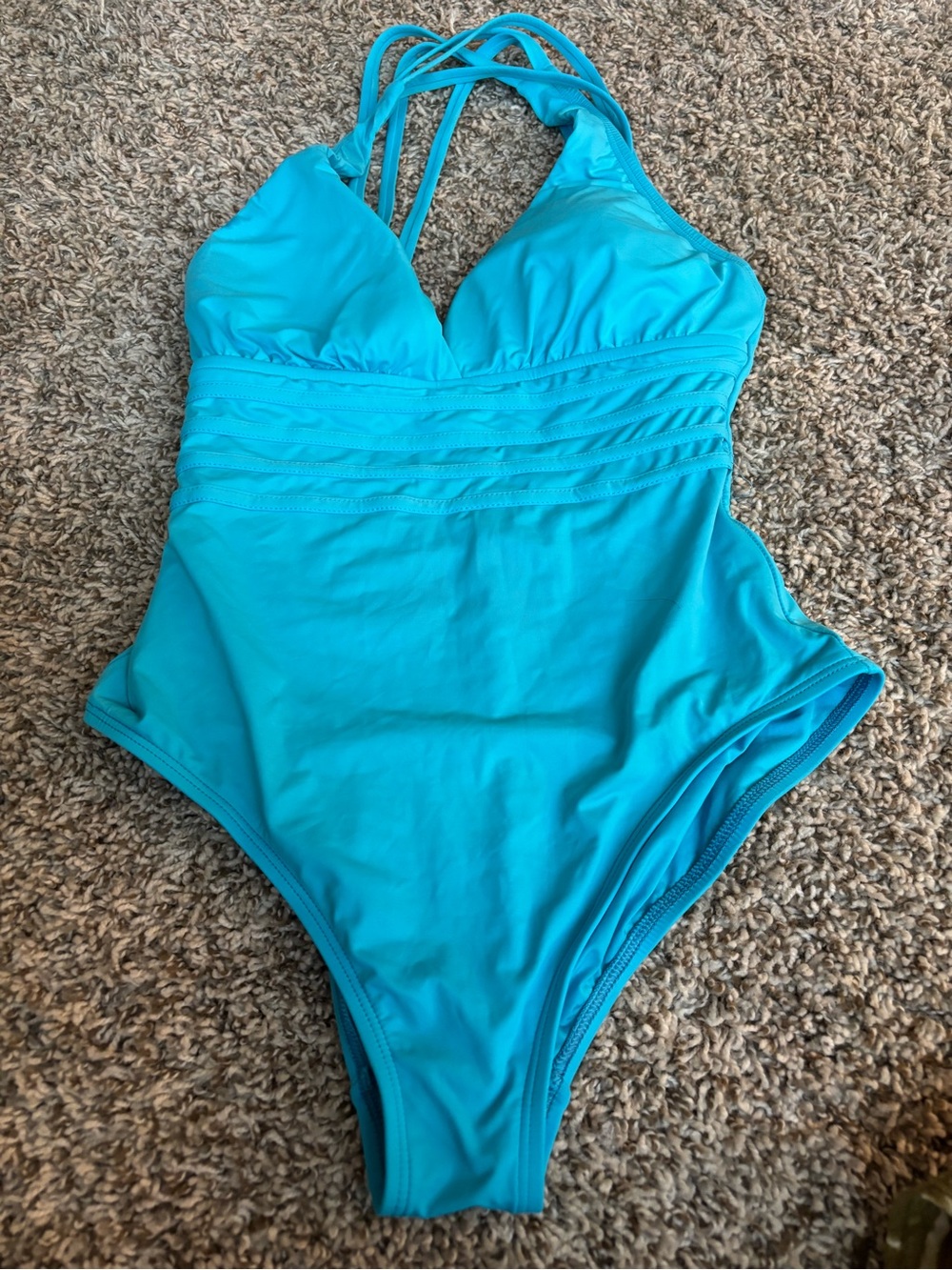 La Blanca Bright Teal women  One-Piece Swimsuit criss cross